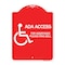 Signmission ADA Access for Assistance Ring Bell W/ New Isa, Red & White Aluminum Sign, 18" H, RW-1824-24352 A-DES-RW-1824-24352 - alternate 1